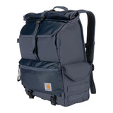 Carhartt 40L Nylon Roll Top Backpack, Heavy-Duty Water-Resistant Material W/ 17" Laptop Sleeve, Bluestone