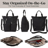 Baggallini All Set 3 in 1 Tote Backpack - 15"x10.5" Lightweight Travel Bag w/RFID Phone Wristlet