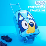 Bluey Kids Rolling Suitcase, 16 x 13 x 4 inches, Luggage for Girls and Boys, Travel Bag with Extendable Handle and Wheels, Gifts for Kids