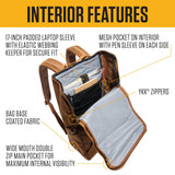 Carhartt 21L Top-Load Backpack, Durable Water Resistant Coated Canvas Base W/ 17" Laptop Sleeve, Carhartt Brown