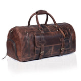 28" Large leather Travel Bag Duffel bag Gym sports flight cabin bag Leather Holdall Overnight Weekend Large luggage bag (28 inch)