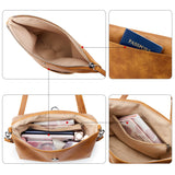 KALIDI Small Women's Shoulder Bags Vegan PU Leather Handbag Crossbody Shoulder Bag Anti-Theft Multiple Pockets with Adjustable Removable Shoulder Strap, Ginger, S