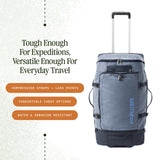 Eagle Creek Cargo Hauler XT Wheeled Duffel - Wheeled Backpack Duffel - Deployable Backpack Straps - Lockable U-Lid & Easy Access Compartment - 29" - Glacier Blue