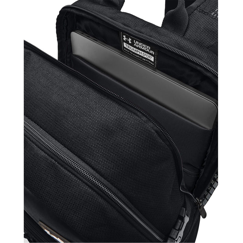 Under Armour UA Triumph Sport Backpack Training Bag, Black / Black / Metallic Silver, Free Size