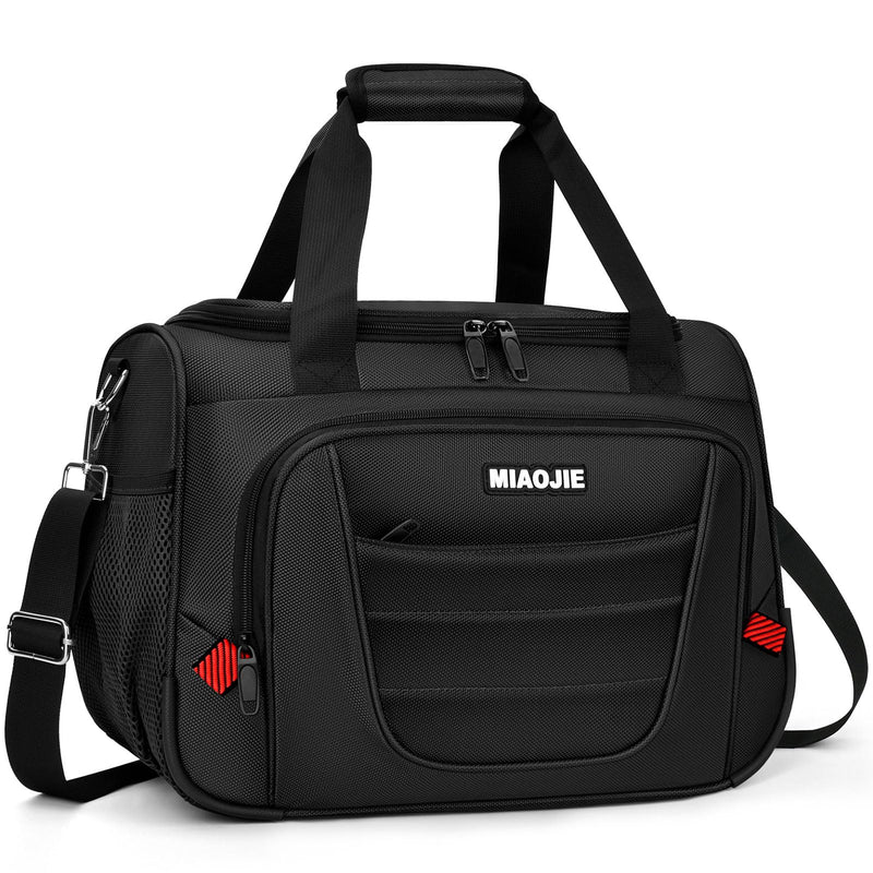 Underseat Carry On luggage Bag Airplanes Personal Item Bags Weekender Overnight Travel Tote Bag Shoulder Small Softside Carry on Luggage Travel Duffel Bags For Men Women -16 IN Black