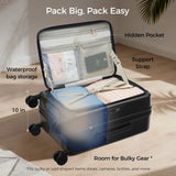 CASELLY Carry On Luggage Top Opening with Cup Holder & Phone Holder, Expandable PC Hard Shell Suitcase, USB Charging Port, Side Hook, 360° Spinner Wheels, TSA Lock & YKK Zippers for Women Man Gifts