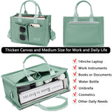 ZHMO Canvas Tote Bag for Women With Compartments and Pockets,Women's Bags Crossbody Bags Work Laptop Tote Bag Large Satchels Handbags Tote Purse Everyday Shoulder Bag for Travel Nurse Teacher Church