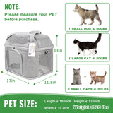 Bejibear Large Cat Carrier for 2 Cats, Soft Side Pet Carrier for Cats Small Dog, Collapsible Travel Dog Carrier Bag TSA Airline Approved Dog Carrier Backpack,Grey