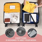 Karl home Luggage Sets 3 Piece, ABS Hardside Suitcase Set with Double Spinner Wheels & TSA Lock for Travel Business, 3-Piece Set (20/24/28), Light Pink