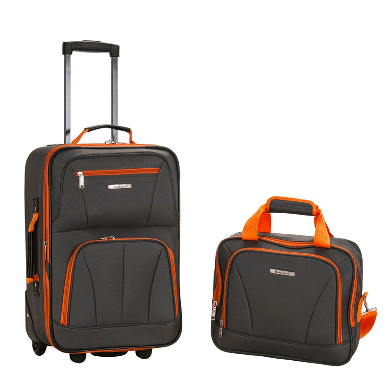 Rockland Fashion Softside Upright Luggage Set, Expandable, Charcoal, 2-Piece Set (14/19)