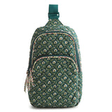 Premium Cotton Lorman Sling Backpack, Mistletoe Lattice, One Size