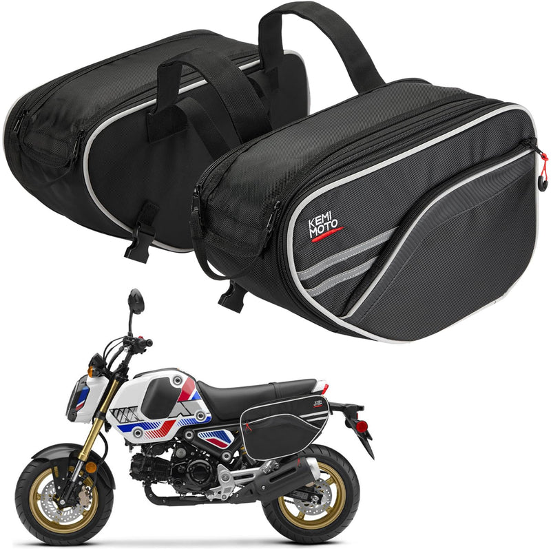 KEMIMOTO Motorcycle Saddlebags Bag Expandable 24-30L (15Lx2) Compatible with Mini Bike Sport Bike Dual Sport Dirt Bike Ninja500 400 Grom 2026 2025 2024 2023 2022 Navi Z125 Motorcycle Side Bags