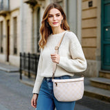 KALIDI Checkered Crossbody Bags for Women Travel Flat Fanny Packs for Woman Men Nylon Cross Body Purse Fashion Belt Bum Bag