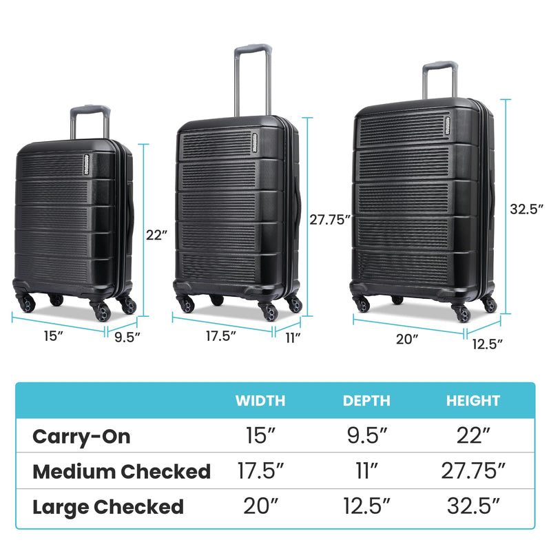 American Tourister Stratum 2.0 Expandable Hardside Luggage with Spinner Wheels, Carry-On, Jade Green