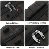 Coolife Luggage 3 Piece Set Suitcase Spinner Hardshell Lightweight TSA Lock (black, 20/24/28)