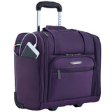 TPRC 15" Smart Underseat Carry-On Luggage with USB Charging Port, Purple