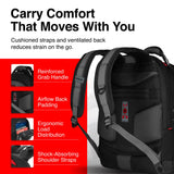 Wenger Synergy Laptop Backpack, Fits 16 Inch Laptop, Men's and Women's Laptop Bag, Black/Grey
