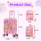 Rosamo Kid’s Luggage Set 6 Piece Suitcase Set 16’’ Hardside Luggage with Spinner Wheels Girls Boys Carry on Luggage Travel Rolling Luggage Airline Approved