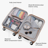 Traveler's Choice Pagosa Hardshell Expandable Luggage with Spinner Wheels, Latte Beige, 26-Inch Medium