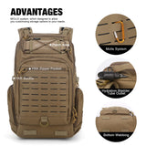 Mardingtop 30L Molle Military Backpack, Tactical Backpack for Men, Cordura Backpack for Hiking,Camping,Trekking