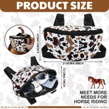 Huhumy 2 Pcs Insulated Saddle Pouch Print Endurance Waterproof Saddle Bag for Holding Cellphone Key Horse Riding Gear(Cow Print)