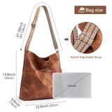 KALIDI Hobo Bag Vegan Leather Crossbody Bags Women Casual Work Tote Bag Messenger Bag Stylish Shoulder Travel Slouchy Purse