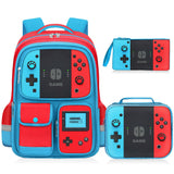 TILYTADLY Kids Backpack for Boys - 3pcs Gamer Boys Backpack with Lunch Box Set for Elementary Middle School - Students Bag for Ages 6-18,17″ Video Game Bookbag Travel Back Pack