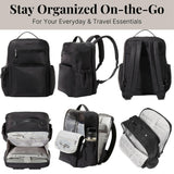 Baggallini Tribeca Expandable Laptop Backpack - 15"x11" Lightweight RFID Computer Bag for Work & Travel with Luggage Sleeve