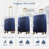 Tommy Bahama 3-Piece Rolling Luggage Set, Soft-Sided Suitcases with Wheels, 22, 26, and 30 Inch, Blue