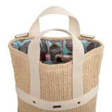 Roxy Woven Straw Backpack | Travel | Vacation | Lightweight | Natural Materials | Eco Friendly, Sunny Stash - Hibiscus Hype