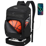 Ciihars Basketball Bag Backpack Large Sports Bag with Separate Ball holder & Shoes compartment, Best for Basketball, Soccer,Volleyball,Gym（Black）