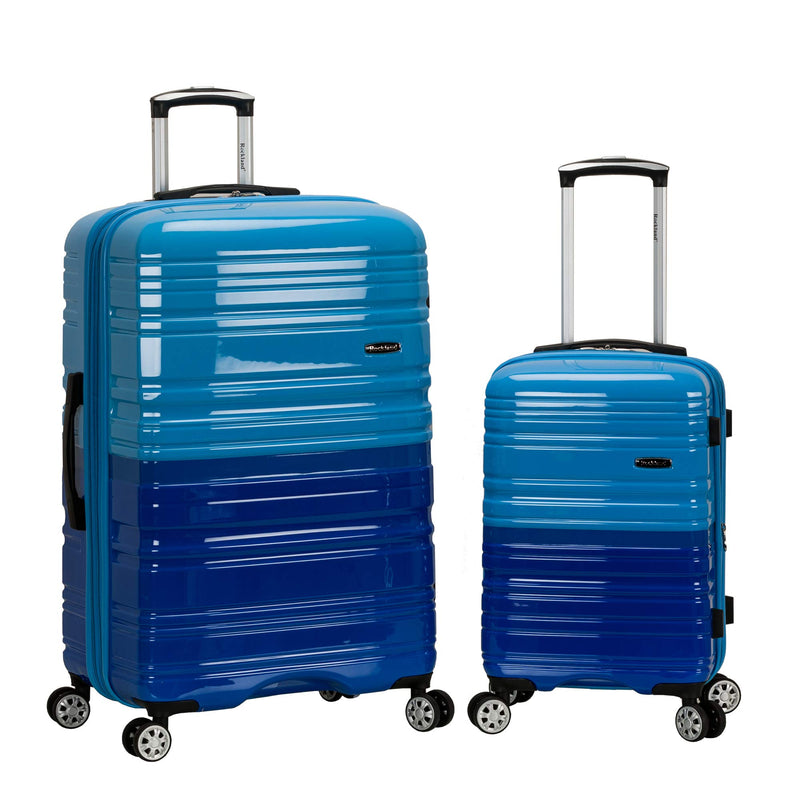 Rockland Melbourne Hardside Expandable Spinner Wheel Luggage, 2TONEBLUE, 2 Piece (20"/28")