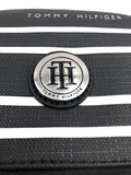 Tommy Hilfiger Women's Black White Striped Small Backpack Handbag Purse