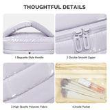 Prite Makeup Bag for Women Cute Cosmetic Bag Girls Portable Waterproof Toiletry Bag Travel Make Up Organizer Bag with Handle (Violet)