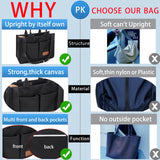 ZHMO Canvas Tote Bag for Women With Compartments and Pocket,Black Women's Bags Crossbody Bags Work Laptop Tote Bag Large Satchels Handbag Tote Purse Everyday Shoulder Bag for Travel Nurse Teacher Gift