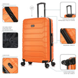 InUSA TREND Luggage with Spinner Wheels | Durable Lightweight Hardside Suitcase, Travel bag with Handle and Trolley, 28-Inch Large Checked luggage | Orange
