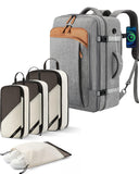 LUGGEX Carry On Backpack and 4 Set Compression Packing Cubes for Luggage Bundle – Travel Essentials