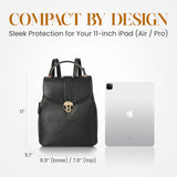 rofozzi Structured Vegan Leather Backpack Purse for Women - Back Pack Purses Women – PU Faux Leather Backpack Handbags (Black)