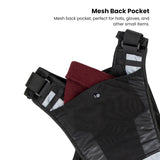 FROSTY PEAKS "Trail Runner Chest Pack, Black with Reflective Material, Phone Pocket, Multiple Storage Compartments, Lightweight Design for Night Running, Outdoor Activities