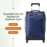 eagle creek Expanse 4-Wheel 22" Carry-On Luggage - Rolling Four-Wheel Carry-On Luggage for Easy Travel - Lockable Zippers - Expandable Main Compartment - Telescoping Handles - Pilot Blue