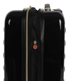 Betsey Johnson 26 Inch Checked Luggage Collection - Expandable Scratch Resistant (ABS + PC) Hardside Suitcase - Designer Lightweight Bag with 8-Rolling Spinner Wheels (Heart to Heart Black)