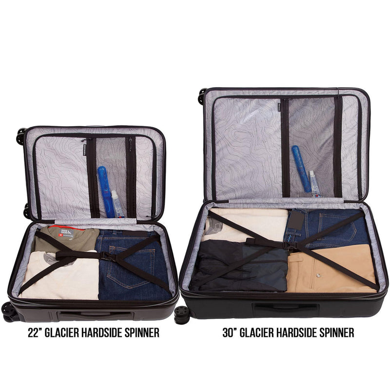 Eddie Bauer Glacier Hardside Spinner Durable PC/ABS Construction 2-Piece Set Suitcase Luggage, Carbon