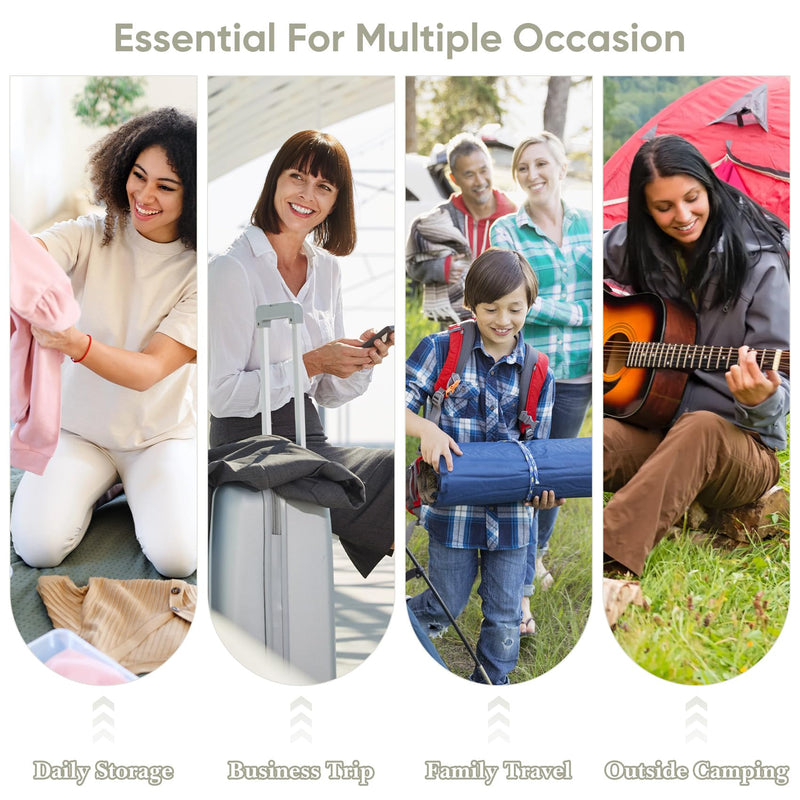 8 Set Compression Packing Cubes for Travel, Compression Bags for Travel Expandable Travel Packing Organizers for Carry on Suitcase Travel Bags Organizer for Luggage (Gray)