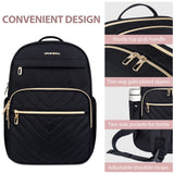 VANKEAN Laptop Backpack for Women with USB Port, Laptop Computer Bag Travel Backpack Purse,Waterproof Work Business Backpack College Teacher Bags, Black