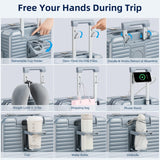 HanTrip Hard Shell Suitcases Airline Approved 20 Inch Carry on Luggage with Wheels, Expandable Travel Luggage with Cup Holder Charger Built in Lightweight Small Suitcase, Silver