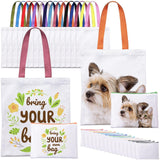 MAFYE 30 Pcs Sublimation Blanks Tote Bags, 15 Pcs Reusable Grocery Bags DIY Heat Transfer Canvas Bags & 15 Pcs Makeup Bags Shopping Totes with Customized Color for DIY, Advertising, Christmas Craft