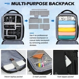 RAINSMORE Camera Bag Professional DSLR SLR Mirrorless Photography Camera Backpack 14 Inch Waterproof Camera Case With Tripod Holder&Laptop Compartment for Canon Nikon Sony for Photographers Black