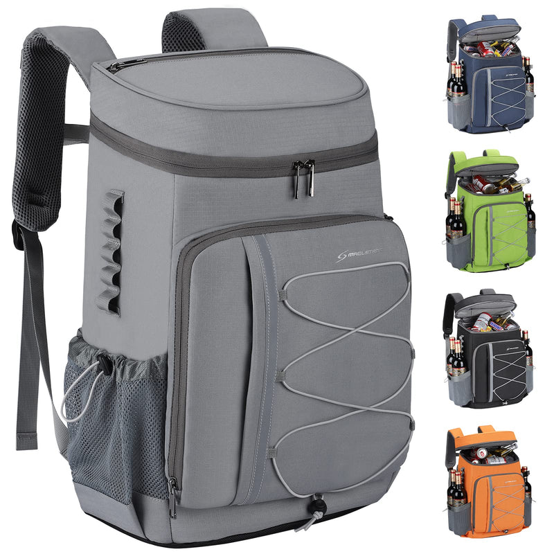 Maelstrom 35 Can Backpack Cooler Leakproof,Insulated Soft Cooler Bag,Beach / Camping Cooler,Ice Chest Backpack for Travel, Grocery Shopping,Kayaking,Fishing,Hiking,Grey