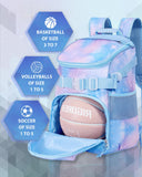 Basketball Backpack Women Fit Soccer Volleyball Baseball Football Sports Backpack Training Equipment Bag for Team (Sky Blue, M)