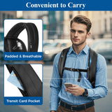 MATEIN Lunch Backpack for Men, Waterproof PU-coated Work Backpack with Lunch Compartment, Large 17 Inch Laptop Back Pack Lunchbox, Insulated Cooler Bag for Office Commute, Gifts for Work